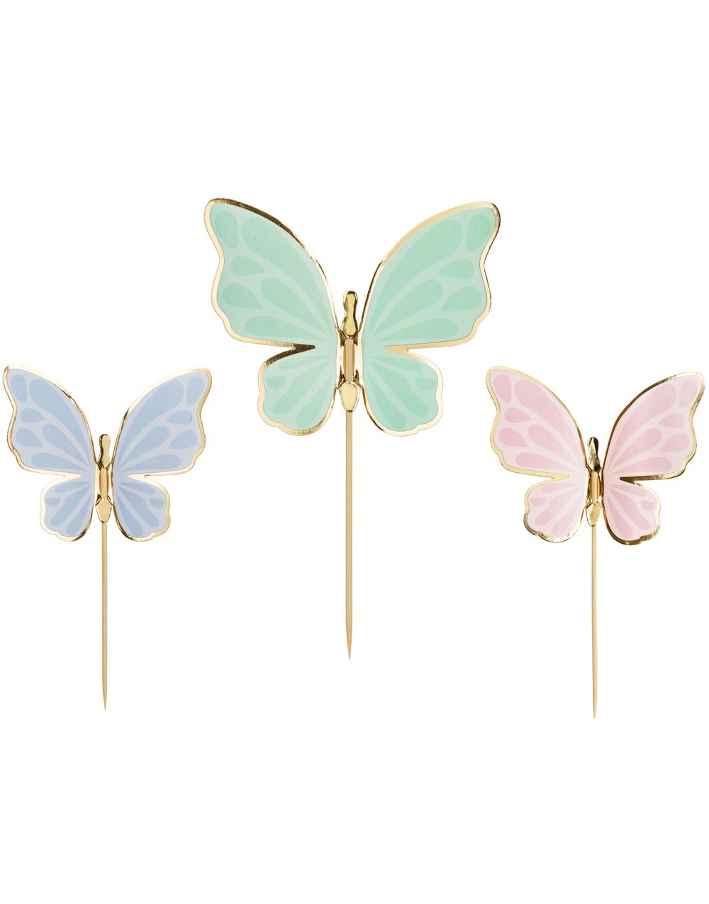9 stk DIY Kaketoppere Fargeglade Sommerfugler - Colorful Butterflies