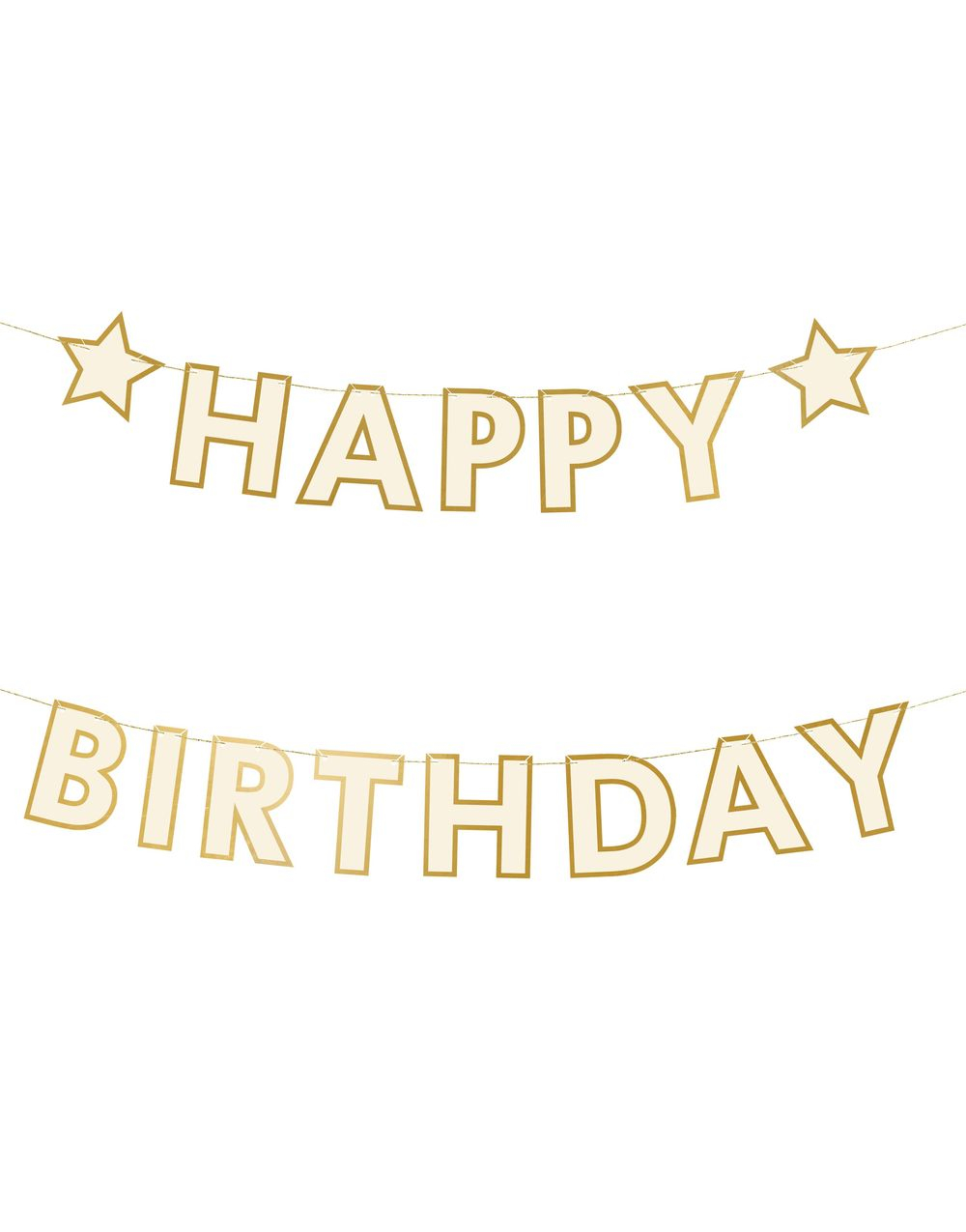 Happy Birthday Girlander 220x14,5 cm - Klassisk og Elegant Bursdagsdekor