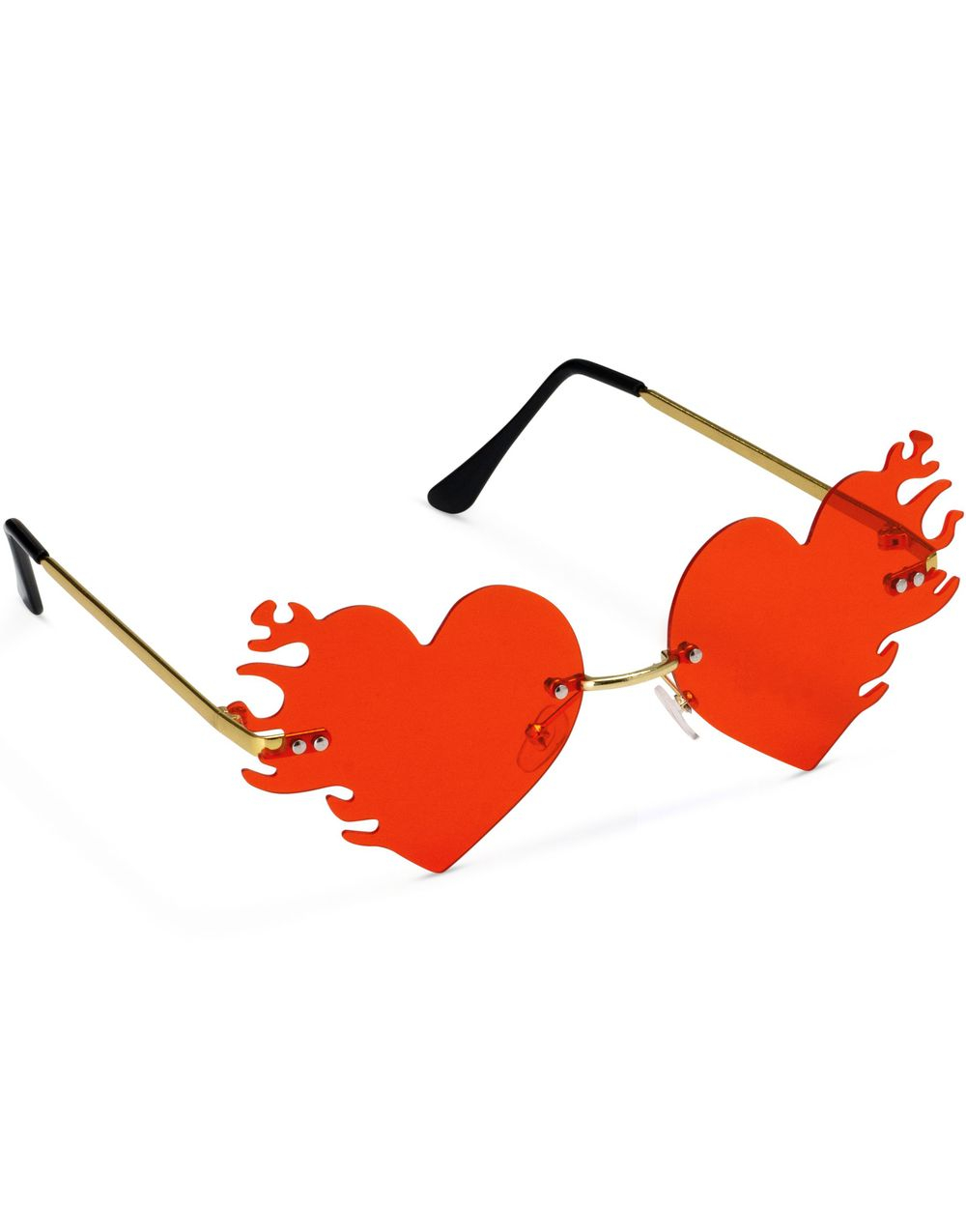 Flammende Rødt Hjerte Solbriller