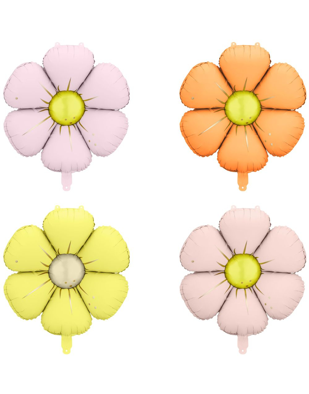 4 Stk Pastellfarget Daisy Blomster - Folieballong 65 cm