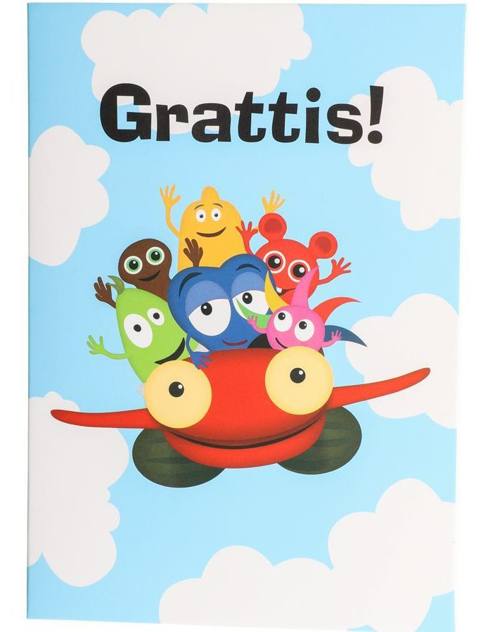 Babblarna Grattis - Dobbelt Bursdagskort med Konvolutt (Svensk Tekst)