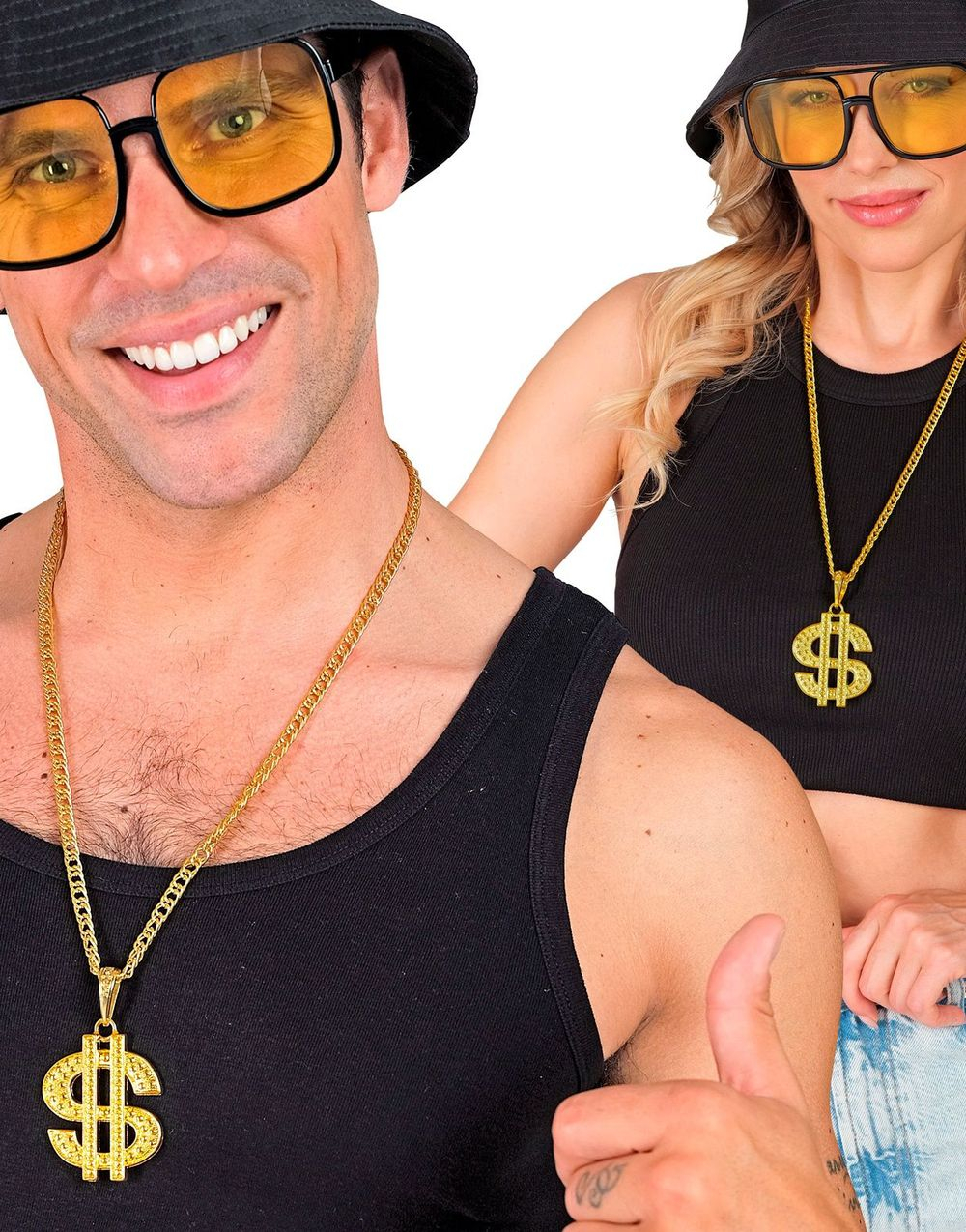 Dollartegn - Gullfarget Smykke