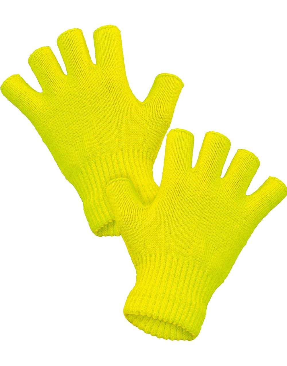 80's Neon Gule Fingerløse Hansker