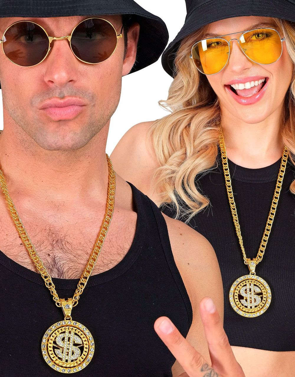 Deluxe Spinnende Dollar Smykke med Bling