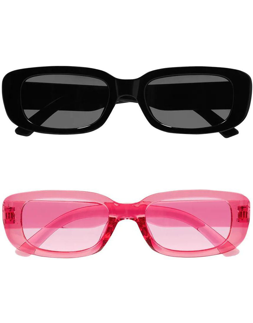 2 stk Smale Techno Briller - Sort og Rosa