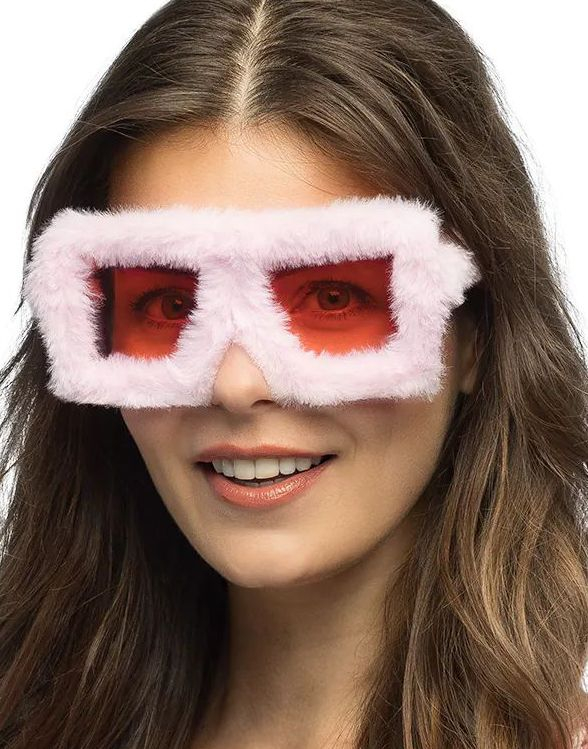 Rektangulære Partybriller med Pels