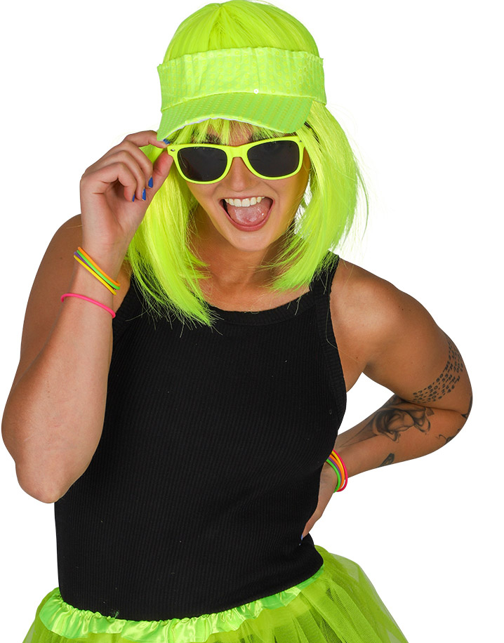 Kostymebriller i Wayfarer-Stil - Neon Gule