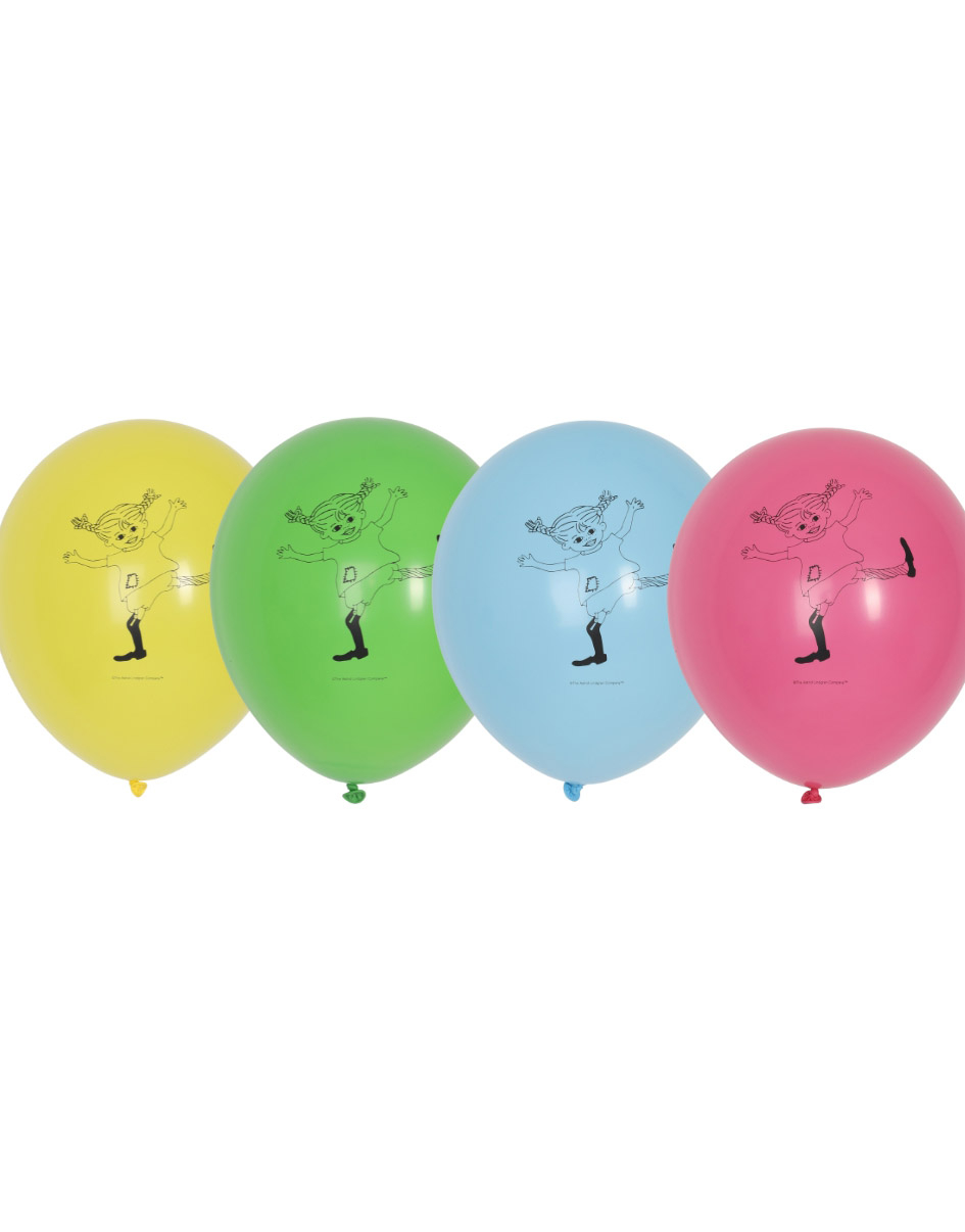 Flerfarget Pippi Ballonger - 12 stk 30 cm