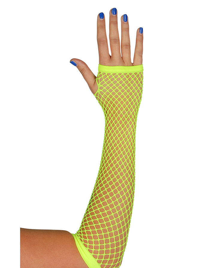 Neon Gule Lange Nettinghansker