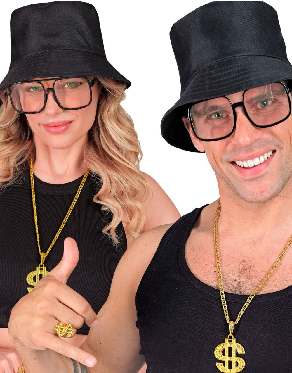 90 Talls Hiphop Briller med Klart Glass