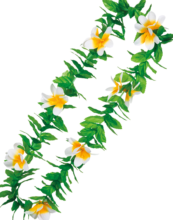 Tropisk Hawaiikrans med Hvite og Gule Plumeria