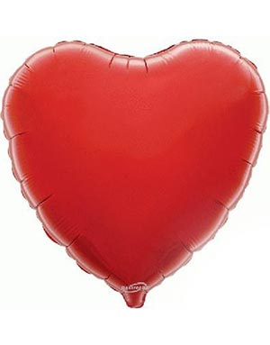 Rød Folieballong med Hjerteform 45 cm