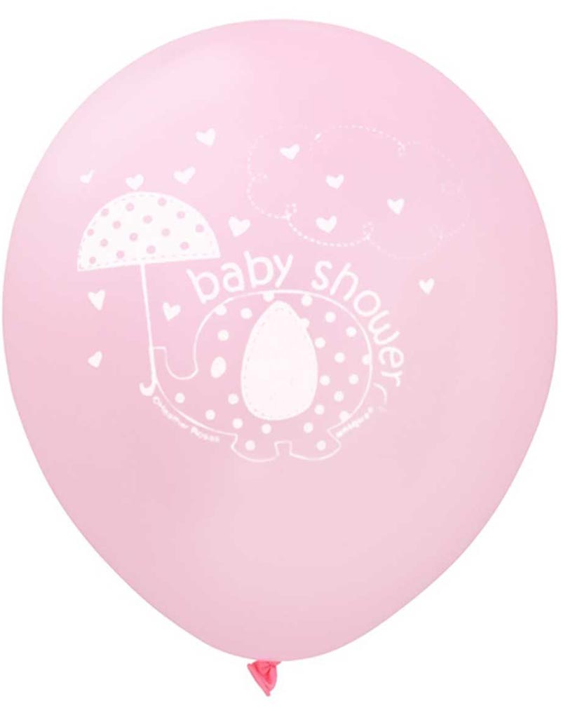 8 stk 30 cm Ballonger - Babyshower Pink Elephant
