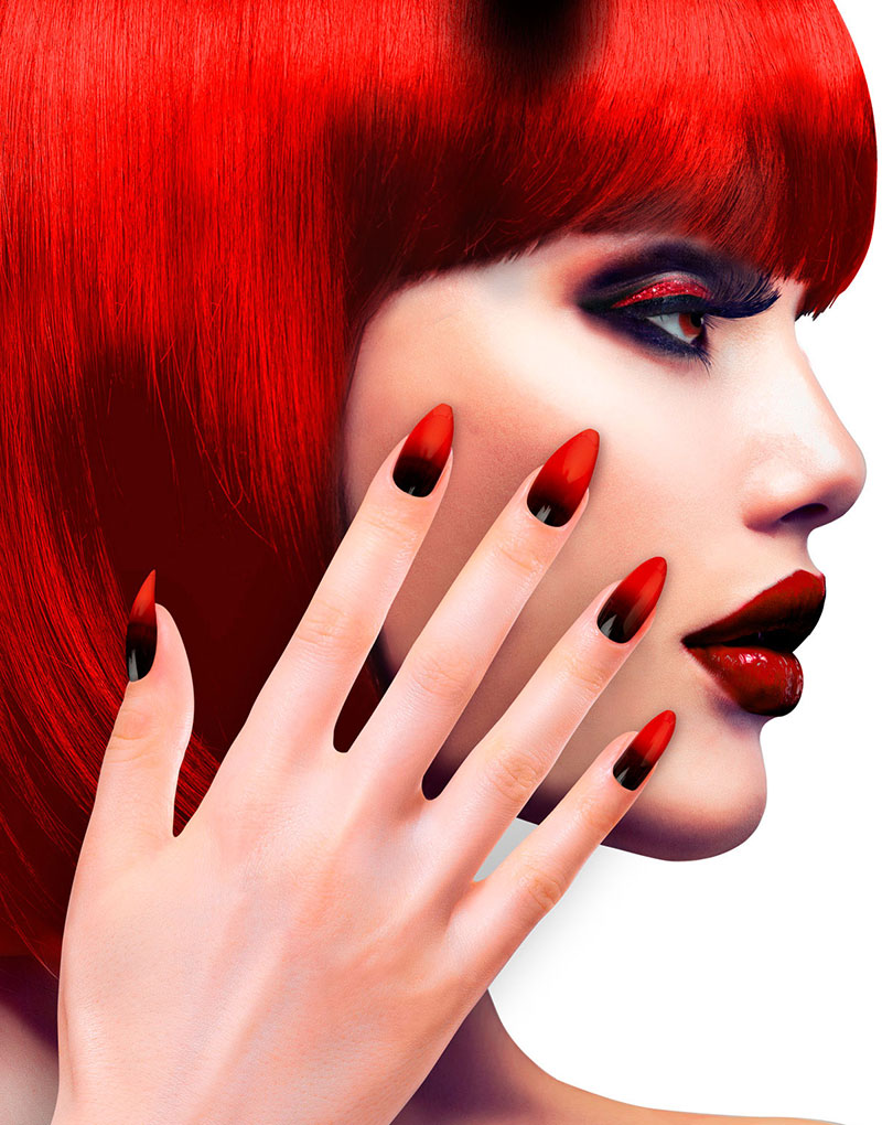 12 stk Svarte Løsnegler Sjattert til Rød