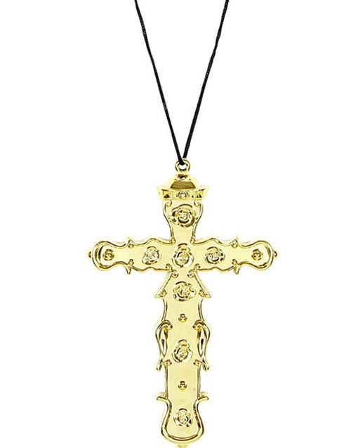 Gullfarget Korssmykke 15,5 cm