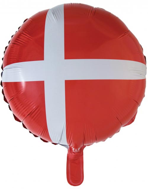 Folieballong med Motiv av Danmarks Flagg 46 cm
