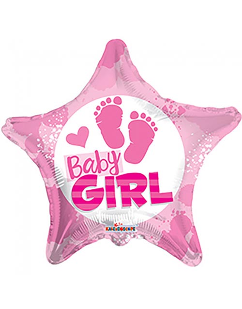 Baby Girl - Stjerneformet Folieballong 46 cm