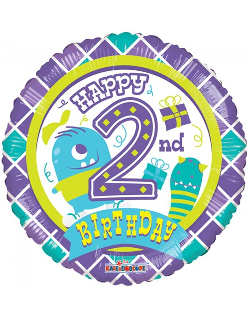 Happy 2 Birthday Boy - Folieballong 46 cm