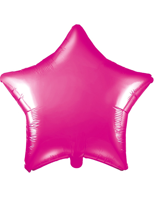 Stjerneformet Mørk Rosa Folieballong 48 cm