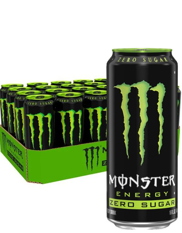 Bilde av 24 Stk Monster Energy Original Zero Sugar 500 Ml - Sukkerfri Energidrikk - Helt Brett