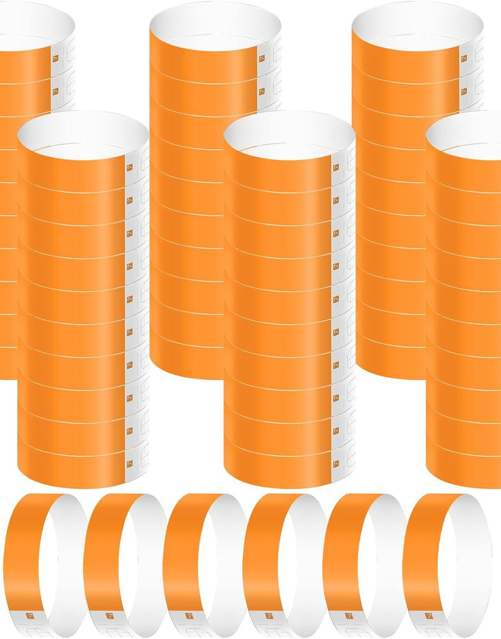 1000 stk Tyvek Festivalarmbånd / Entrearmbånd - Neon Orange
