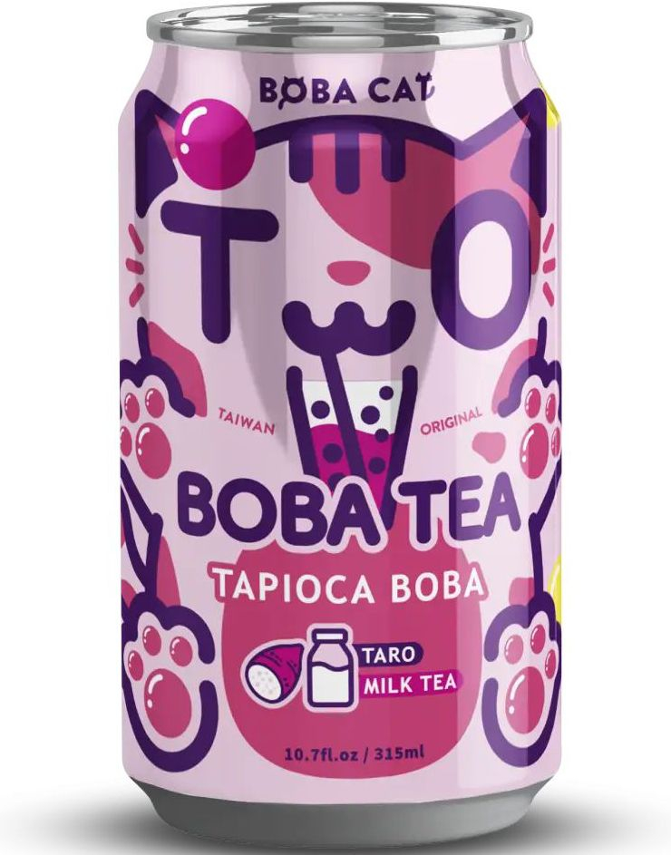 Boba Cat Taro Milk Tea - Popping Bubble/Boba Tea 315 ml (Taiwan)