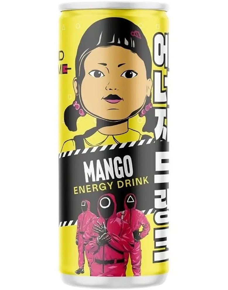 Squid Game Energy Drink Mango - Energidrikk med Mangosmak 250 ml (Korea)
