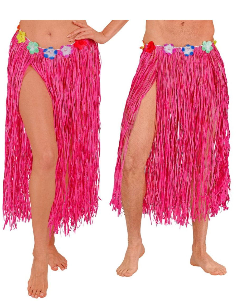 Rosa Stråkjørt med Blomsterbelte 80 cm