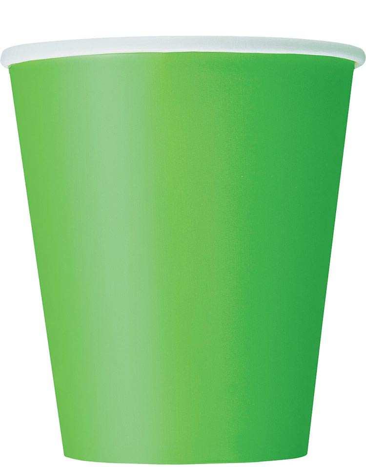14 stk Limegrønne Pappkrus 270 ml