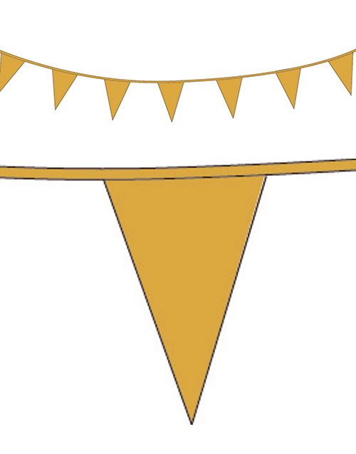 10 Meter Banner med Gullfargede Vimpel Flagg