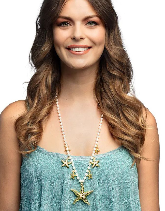 Havfrue Smykke med Perler Sjøstjerner