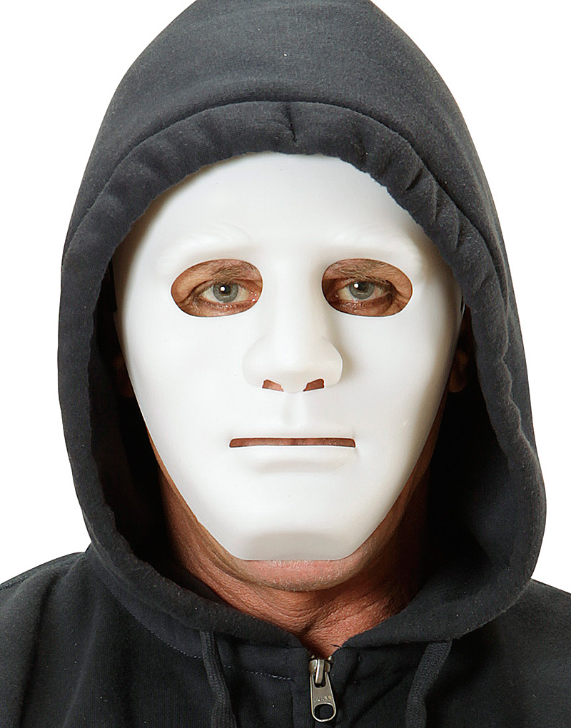 Hvit Anonym Maske i Hardplast