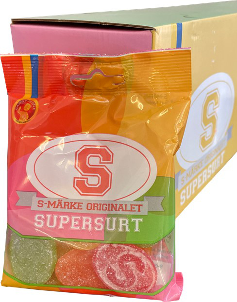 18 stk S-merke Supersurt Orginal 80g - Hel eske 1440g