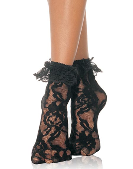 Svarte Blondesokker med Kanter