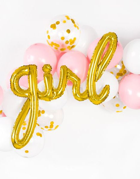 Girl - Gullullfarget Folieballong 70 cm