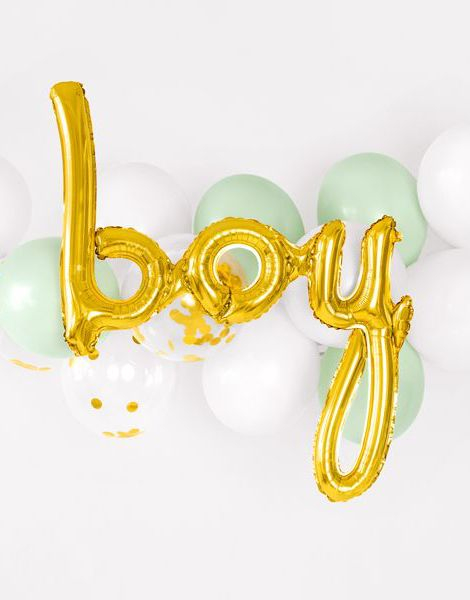 Boy - Gullullfarget Folieballong 74 cm