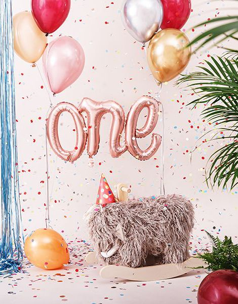 One - Rosegullfarget Folieballong 30 cm