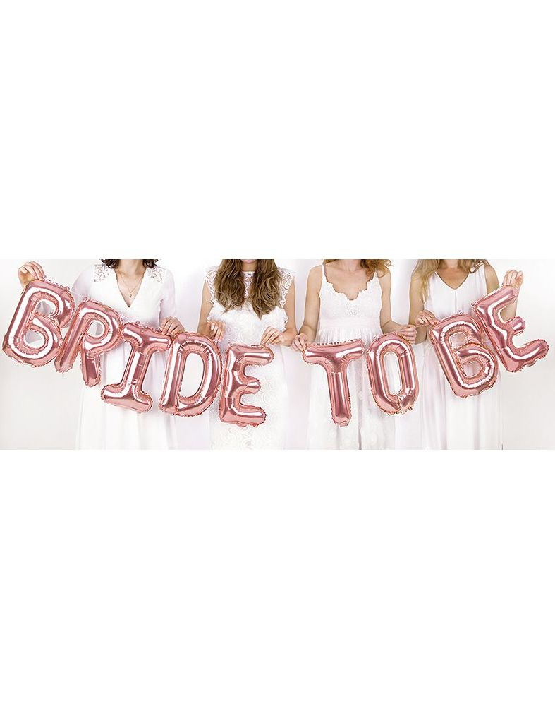 Bride to Be- Rosegullfarget Ballong-Banner 340x35 cm
