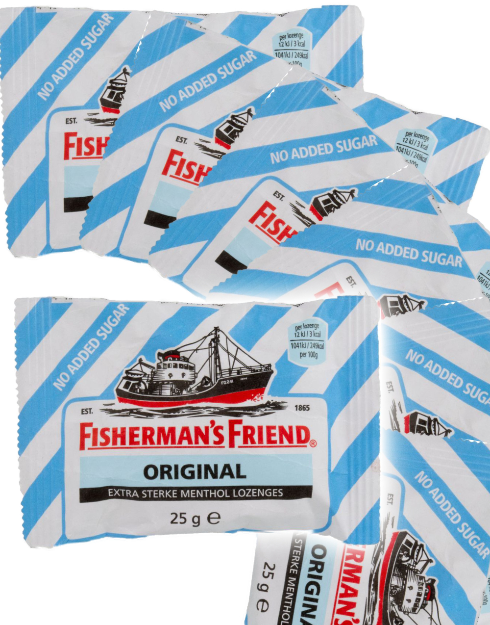 24 stk Fisherman's Friend Original Blue med Smak av Menthol og Eucalyptus - Hel Eske