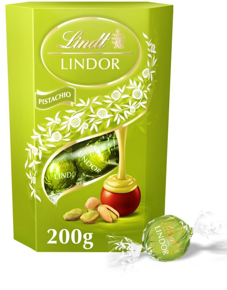 Lindt Lindor Pistachio - Sjokolade Trøfler med Pistasjfyll 200 gram