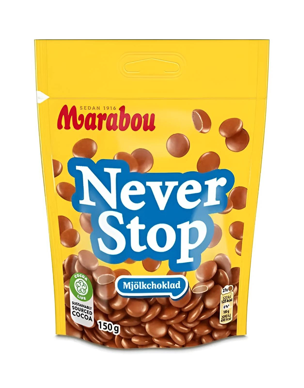 Marabou Never Stop Melkesjokolade Pose 150g