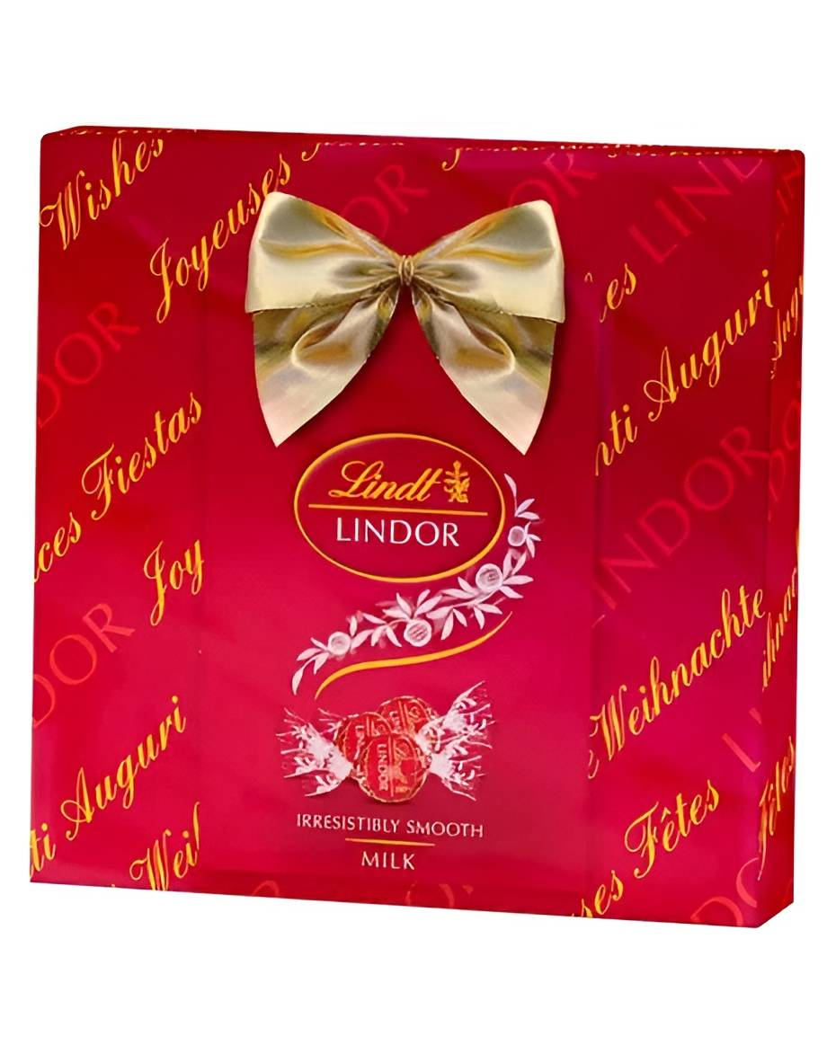 Lindt Lindor Milk Chocolate Truffles Gift Wrapped Box - Melkesjokolade Trøfler med Fyll i Gaveeske 287 gram