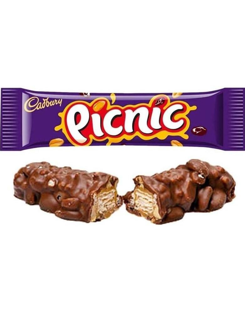 Cadbury Picnic Chocolate Bar - Sjokolade med Karamell, Peanøtt, Rosin og Crisp 48,4 gram