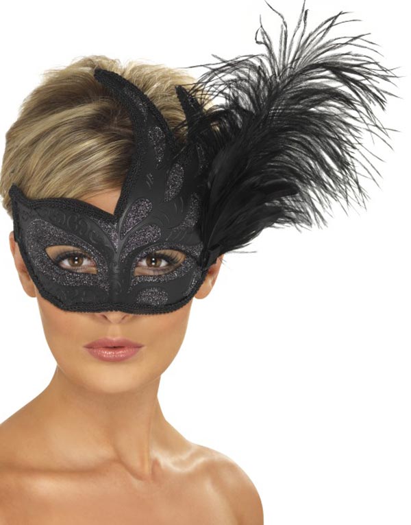 Orante Black Feather Mask