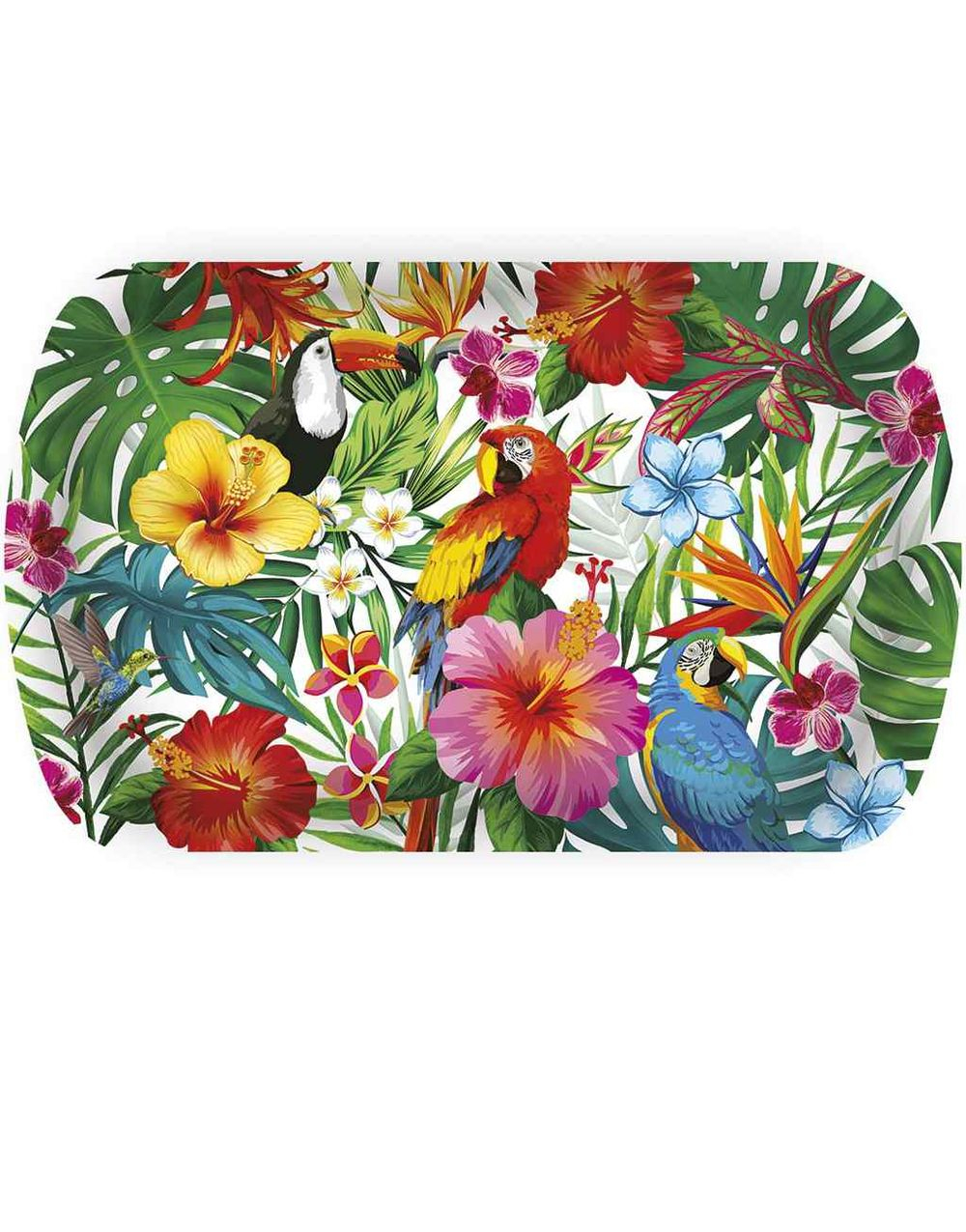 Serveringsfat i Hardplast med Hawaii Tema - 29x15x3,5 cm