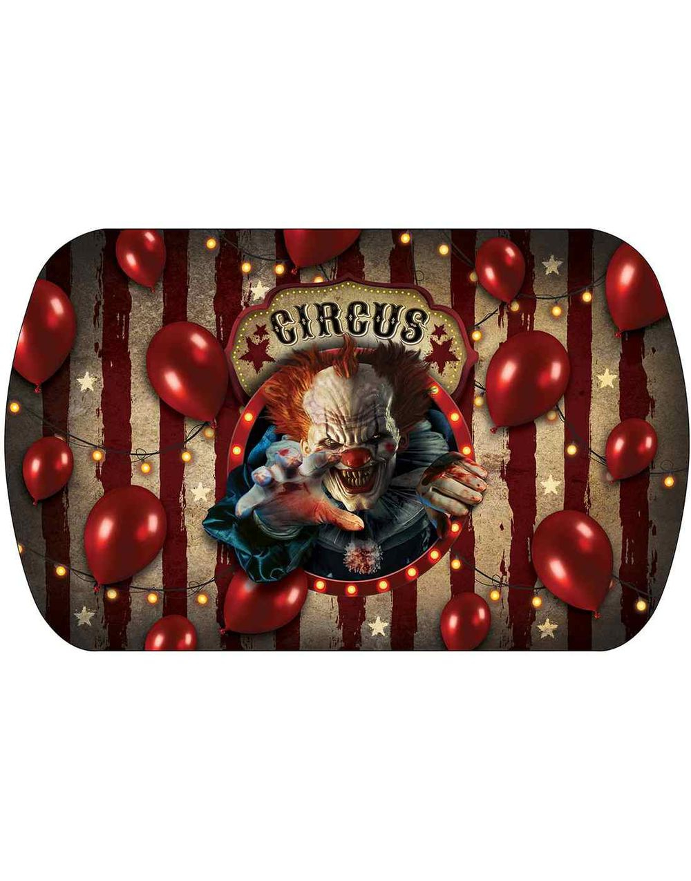 Serveringsfat i Hardplast med Horror Sirkus Motiv - 29x15x3,5 cm