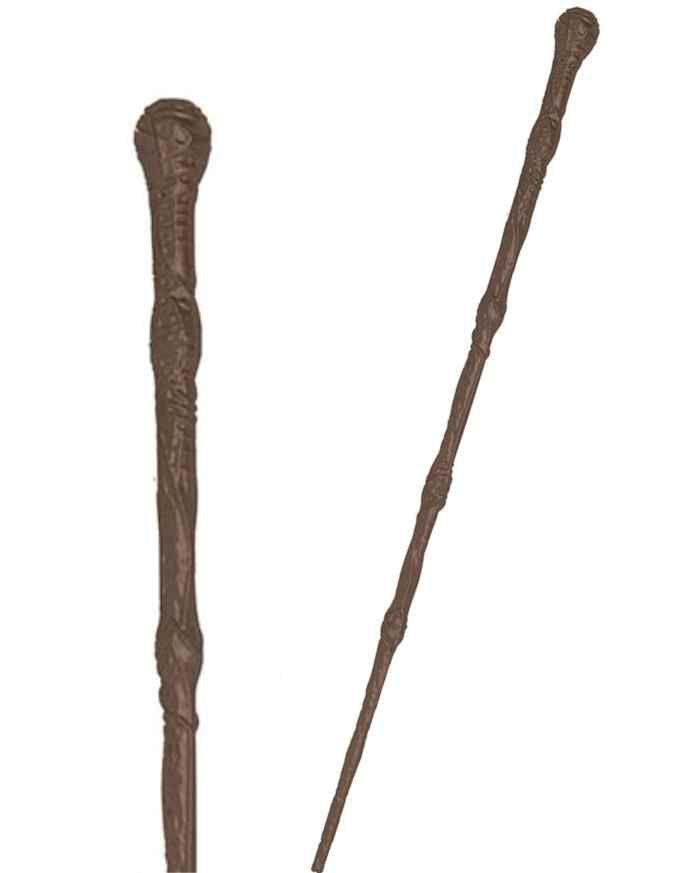 Bronsefarget Tynn Tryllestav med Utskjæringer 34 cm