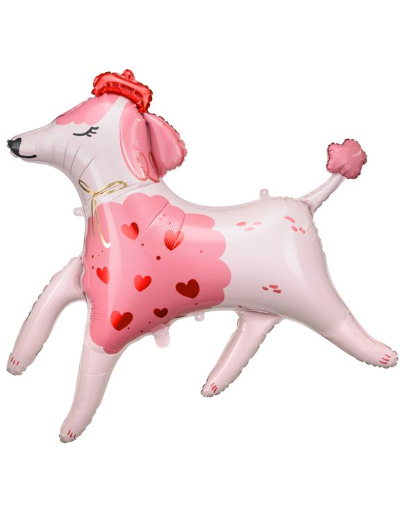 Rosa Puddel Folieballong 119x108 cm