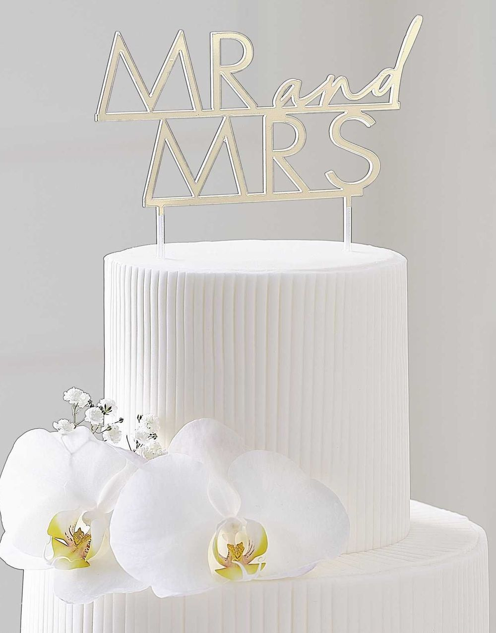 Mr and Mrs - Akrylisk Gullfarget Kaketopper 14,5x15,8 cm - Modern Luxe