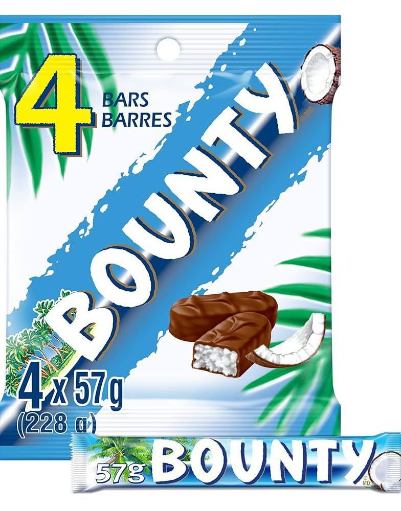 4-Pack Bounty Milk Chocolate Duos - Sjokolade med Kokosfyll 228 gram